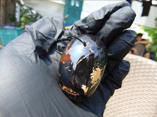 Indonesischer blauer bernstein - indonesischer,