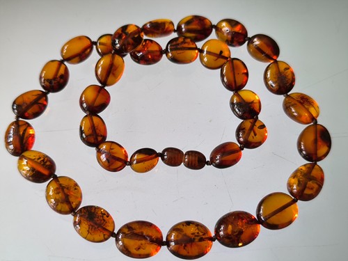 Bernstein kette aus natur - bernstein,