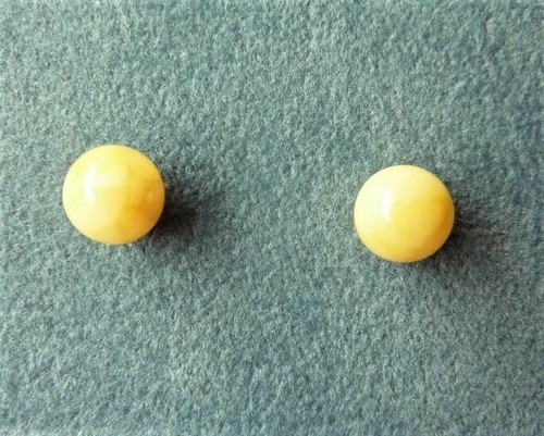 Bernstein ohrstecker kugel - bernstein,